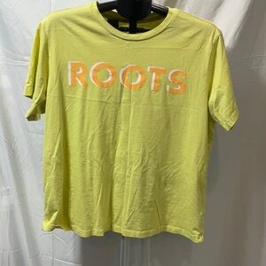 Roots Lime Green T-Shirt with Orange Accents.  Worn twice.